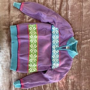 Hanna Andersson girls cotton Fair Isle sweater size 120